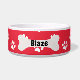 Personalisierter Red Dog Puppenkopf Napf