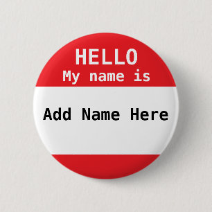 Personalisierter Red Nametag Button