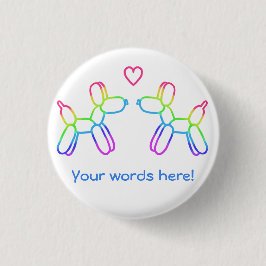 Personalisierter Regenbogen Ballon Hunde in Liebe Button