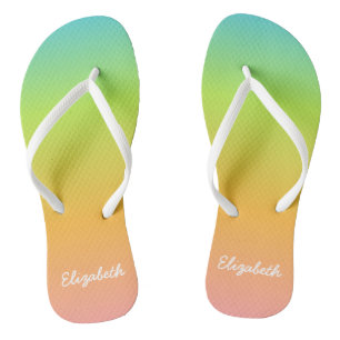 Personalisierter Regenbogen drehen Reinfälle um Flip Flops