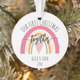 Personalisierter Regenbogen Erstes Weihnachtspaar Ornament