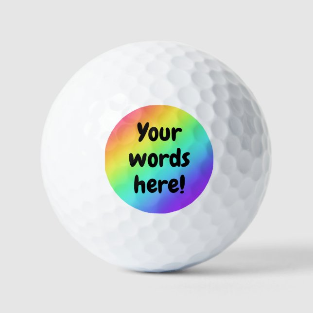 Personalisierter Regenbogen Golfball (Vorderseite)