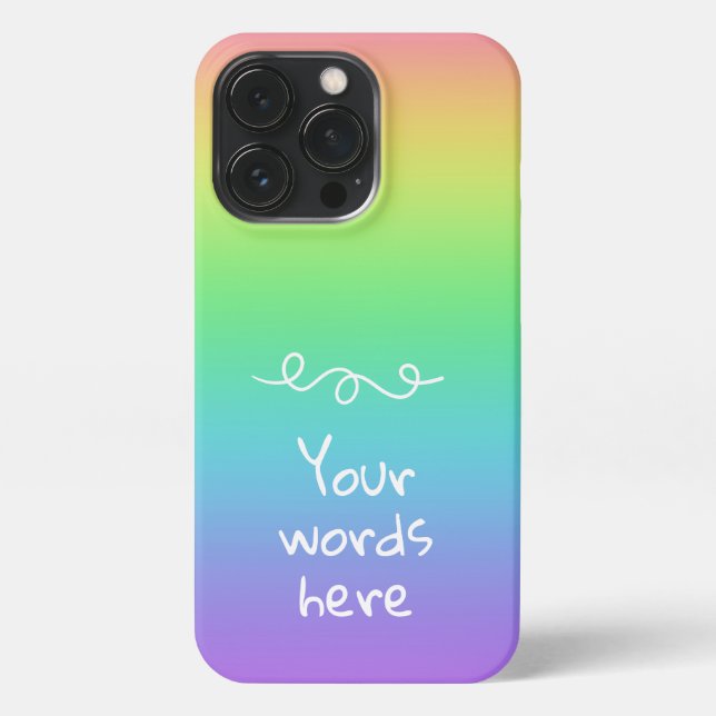 Personalisierter Regenbogen iPhone 13 Pro Hülle (Rückseite)