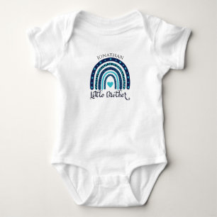 Personalisierter Regenbogen kleiner Bruder Baby Strampler