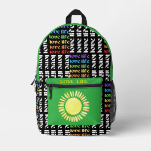 Personalisierter Regenbogen Liebe Leben Sonnensche Bedruckter Rucksack