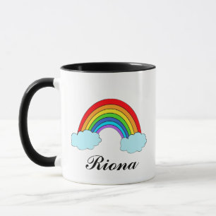 Personalisierter Regenbogen-Namensbecher Bunt Tasse