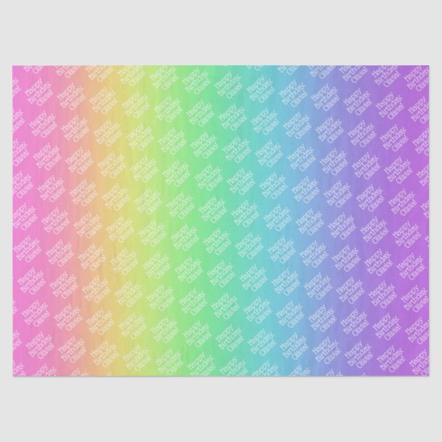 Personalisierter Regenbogen Seidenpapier (Vorderseite)