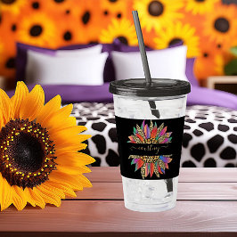 Personalisierter Regenbogen- und Leoparddruck Acryltrinkbecher