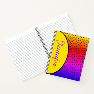 Personalisierter Regenbogen und Pfotenabdrücke Notizbuch