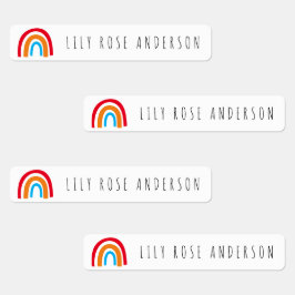 Personalisierter Regenbogen zurück zum Schulkind Etiketten