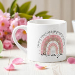 Personalisierter Regenbogen-Zusatz Espressotasse<br><div class="desc">Personalisierter Regenbogen hinzufügen Nachricht und Name von Ricaso. - Benutzerdefiniert mit Ihrem eigenen Text Diese Tasse ist ein wunderbares Geschenk für sich selbst oder für jeden,  um sie daran zu erinnern,  wie phantastisch sie wirklich sind.</div>