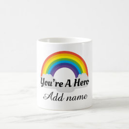 Personalisierter Regenbogenheld danke Tasse