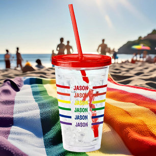 Personalisierter Regenbogenname  Acryltrinkbecher