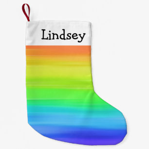 Personalisierter RegenbogenWatercolor Kleiner Weihnachtsstrumpf