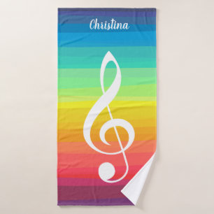 Personalisierter RegenbogenWatercolordreifacher Badhandtuch Set