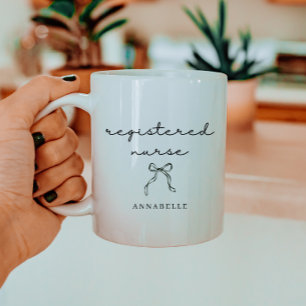 Personalisierter Registered Nurse Minimal Black Sc Kaffeetasse