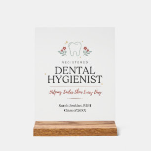Personalisierter Registrierter Zahnhygieniker Flor Acrylschild