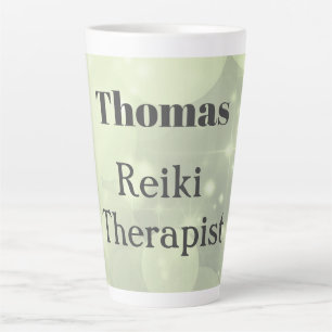 Personalisierter Reiki Therapist Funkeldesign Milchtasse