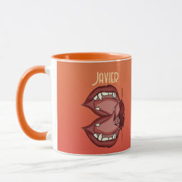 Personalisierter Reißverschluss eines Vampirs Fang Tasse