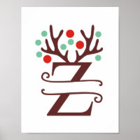 Personalisierter Rentierbrief Z Split Monogramm