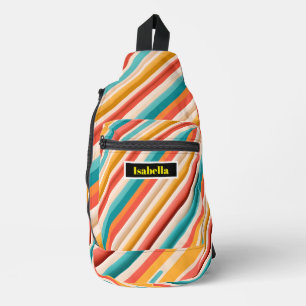 Personalisierter Retro-Abziehbeutel Bunt Crossbody Bag