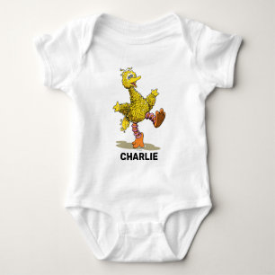 Personalisierter Retro Art Big Bird Baby Strampler