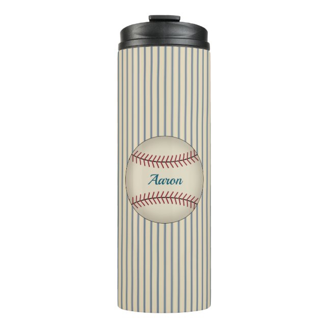 Personalisierter Retro-Baseball-Thermaltumor Thermosbecher (Vorderseite)