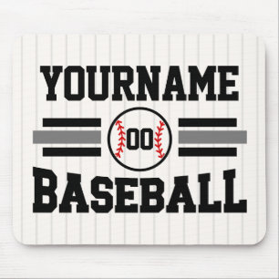 Personalisierter Retro-Baseballspieler NAME Team Mousepad