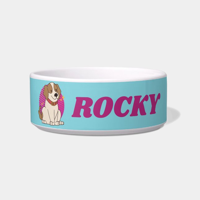 Personalisierter Retro Beagle Hund Lover Individue Napf (Vorderseite)
