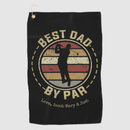 Personalisierter Retro Bester Vater nach Par Golfhandtuch