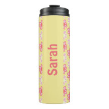Personalisierter Retro-Blumen-Thermal-Tumbler