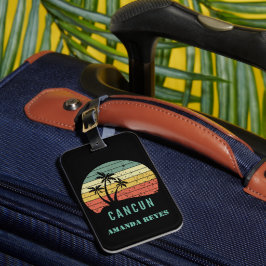 Personalisierter Retro Cancun Strand Gepäckanhänger