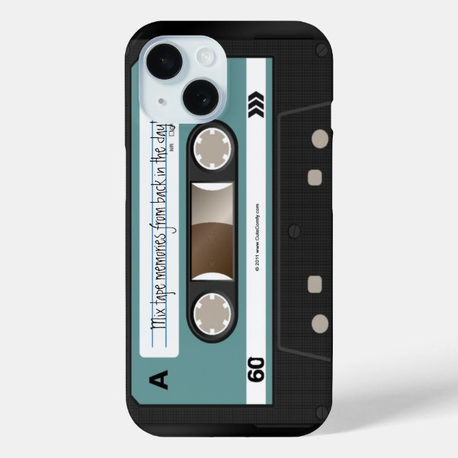 Personalisierter Retro Cassette Mixtape 80er iPod  iPhone 15 Hülle (Rückseite)