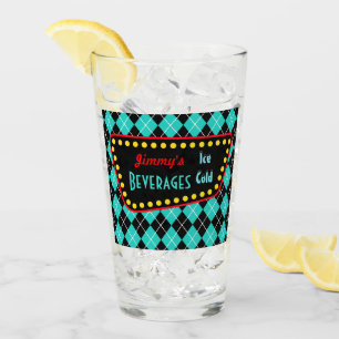 Personalisierter Retro-Diner-Glas-Tumbler-Geschenk Glas