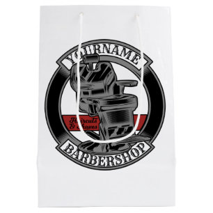 Personalisierter Retro-Friseurstuhl Friseursalon Mittlere Geschenktüte