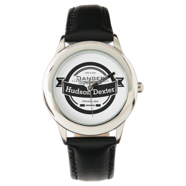 Personalisierter Retro-Hipster Kinderuhr Armbanduhr (Vorderseite)