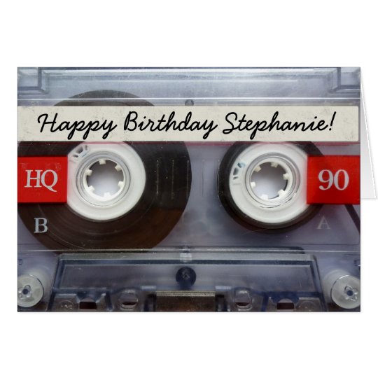 Personalisierter Retro Kassetten-Band-Geburtstag Karte