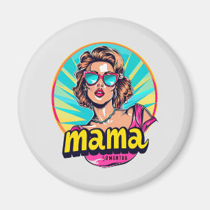 Personalisierter Retro-Mama-Pop-Art 3 Magnet