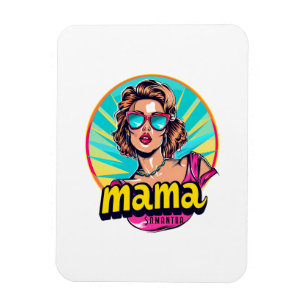 Personalisierter Retro Mama Pop Art. 3 Magnet