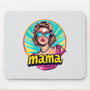 Personalisierter Retro Mama Pop Art. 3 Mousepad