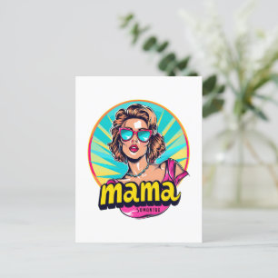 Personalisierter Retro Mama Pop Art. 3 Postkarte