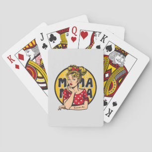 Personalisierter Retro-Mama-Pop Art. 4 Spielkarten