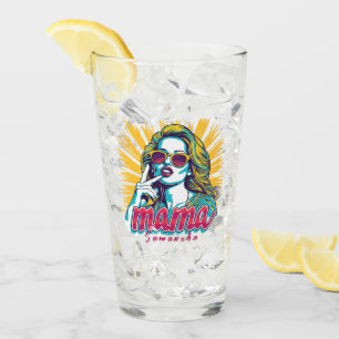 Personalisierter Retro-Mama-Pop Art. 5 Glas