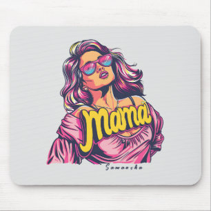 Personalisierter Retro-Mama-Pop Art. 6 Mousepad