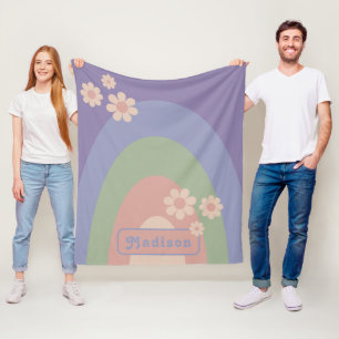 Personalisierter Retro Moderner Bogen Pastell Gäns Fleecedecke