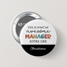 Personalisierter Retro-Phantastischer Manager Funn Button