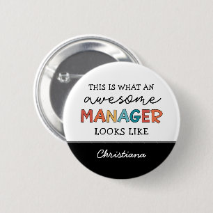 Personalisierter Retro-Phantastischer Manager Funn Button