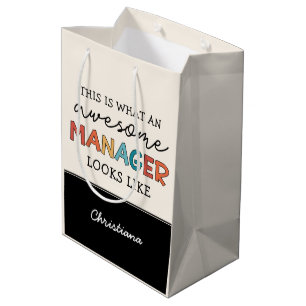Personalisierter Retro-Phantastischer Manager Funn Mittlere Geschenktüte