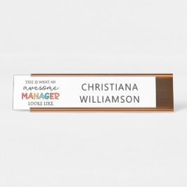 Personalisierter Retro-Phantastischer Manager Funn Schreibtischnamensplakette