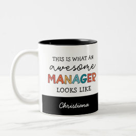 Personalisierter Retro-Phantastischer Manager Funn Zweifarbige Tasse